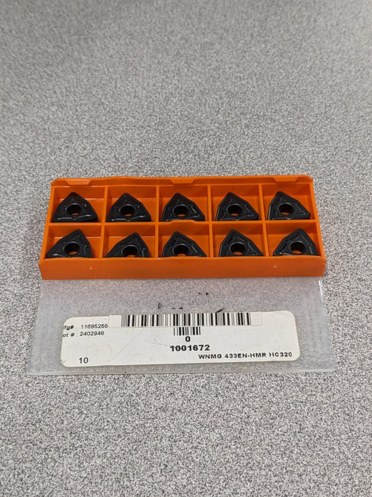 HERTEL Turning Insert: WNMG433EN–HMR HC320T, Solid Carbide Qty 10 1001672