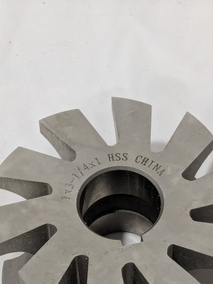 HSS Concave Radius Cutter 1"x3-1/4"x1" 10 Teeth Arbor Connection