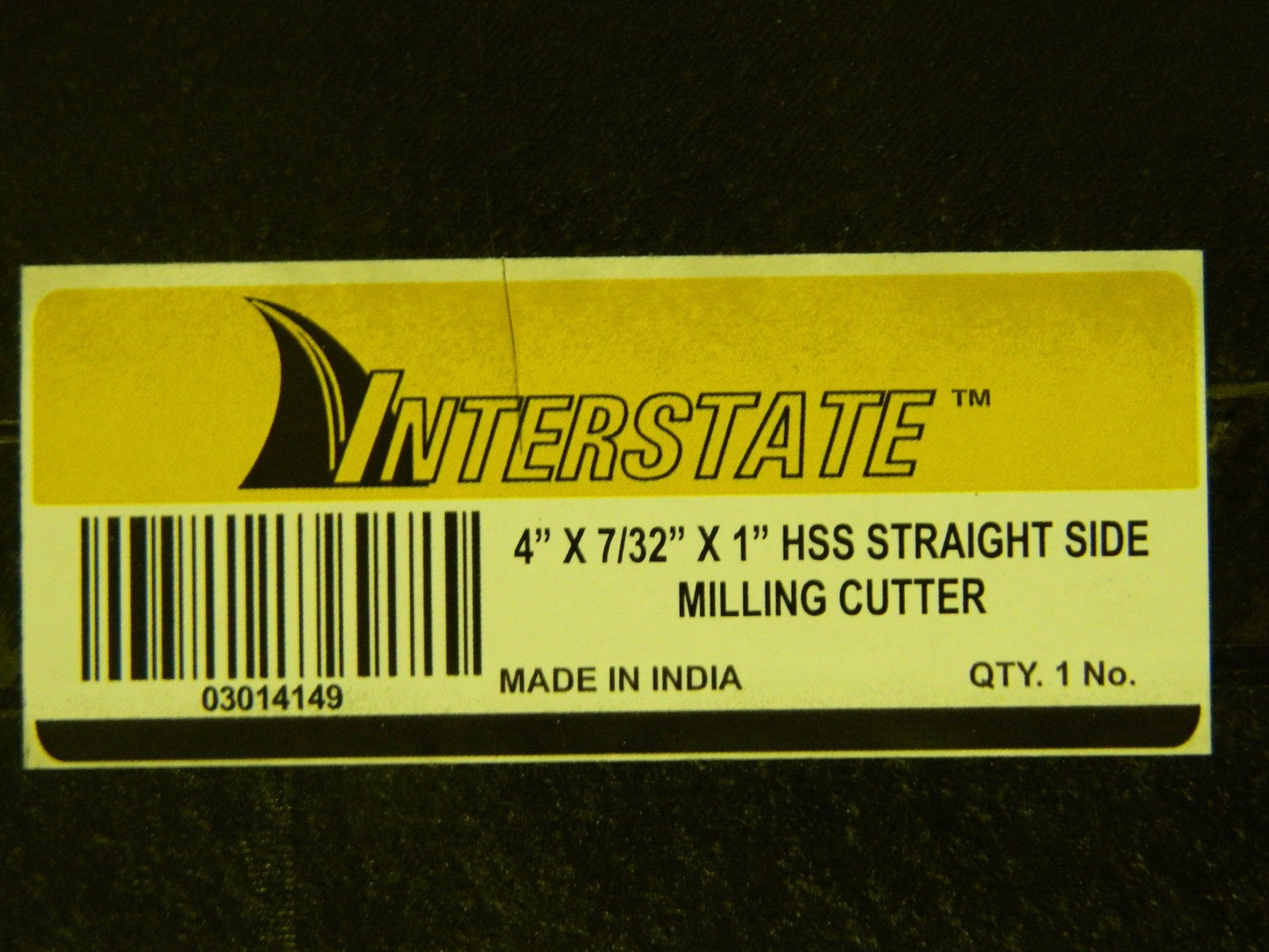 Interstate  4" Diam x 7/32" FW  Straight Tooth Side Milling Cutter  03014149
