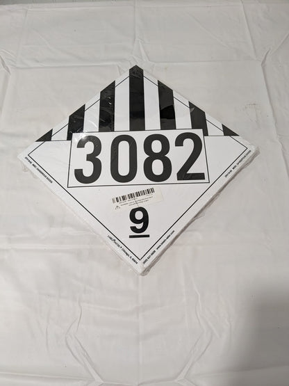 Labelmaster UN 3082 Miscellaneous Dangerous Goods Hazmat Placard Qty 25 ZRV19-82