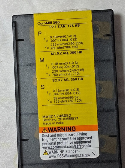 Sandvik Coromant Carbide Milling Inserts R390-18 06 12M-MM 2040 Qty 10 5746052