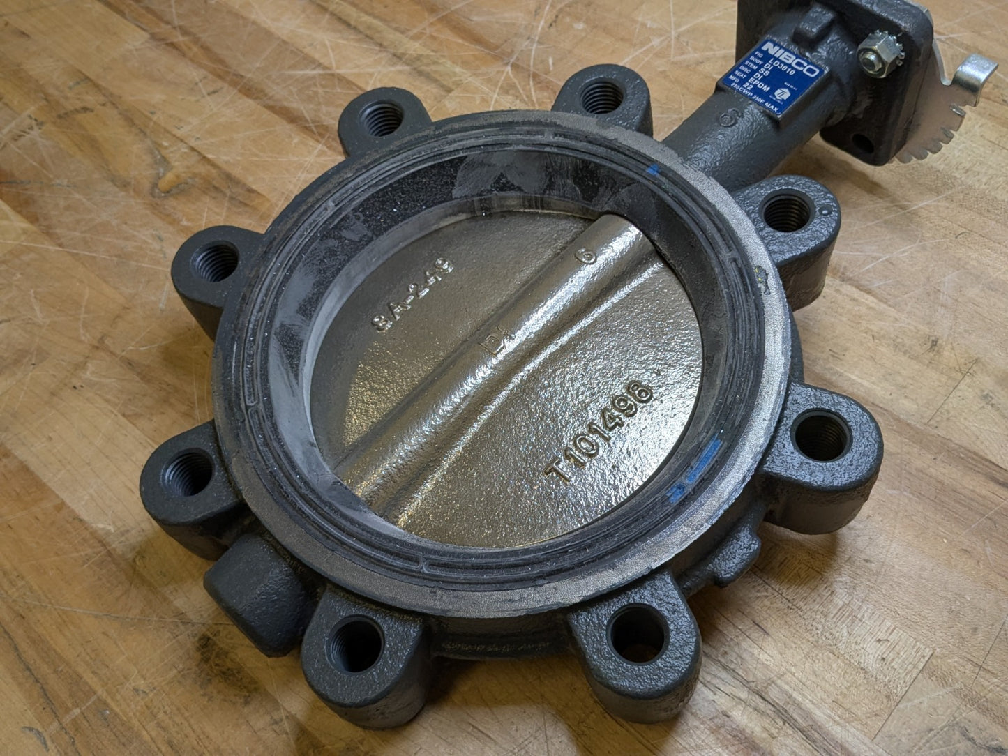 Nibco Ductile Iron Lug Type Butterfly Valve w/ Lever Lock Handle 6" Pipe NL