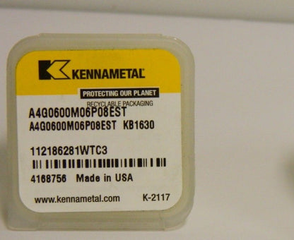 Kennametal Carbide Grooving Inserts A4G0600M06P08EST KB1630 Grade 4168756