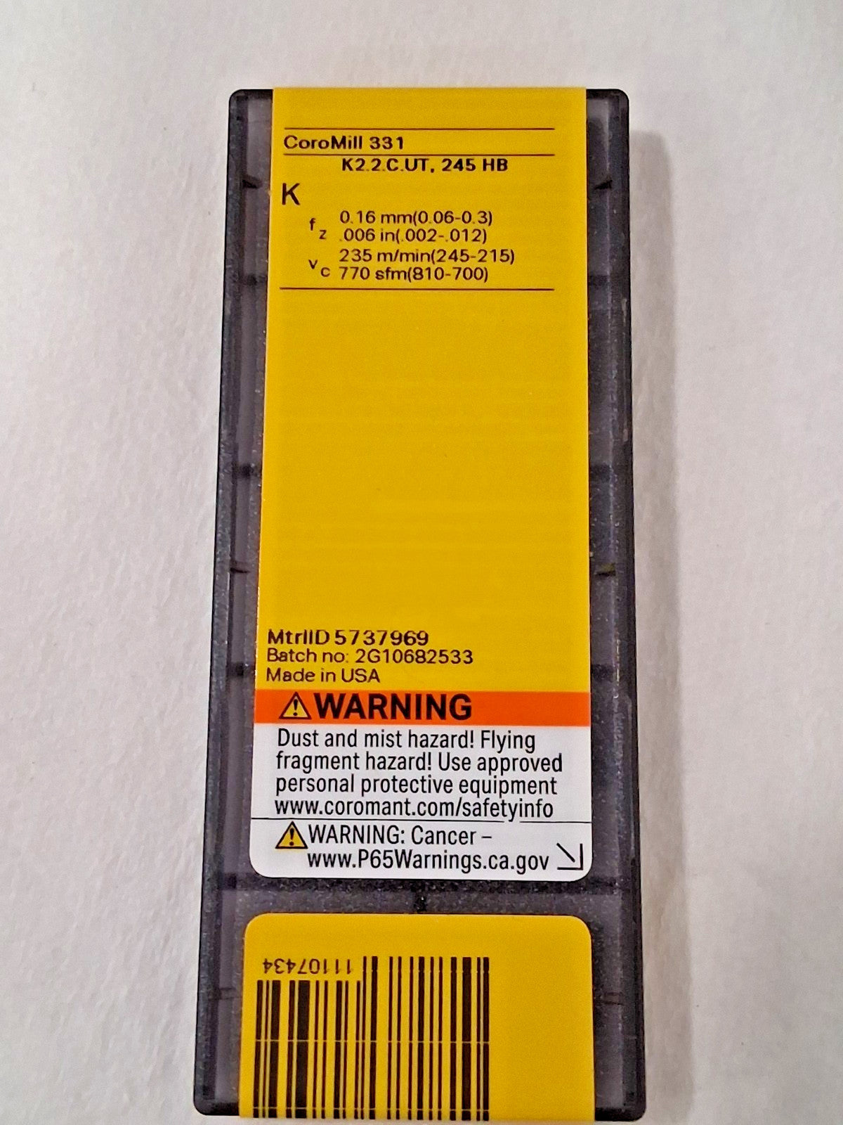 Sandvik Coromant Carbide Milling Inserts N331.1A Qty10 5737969