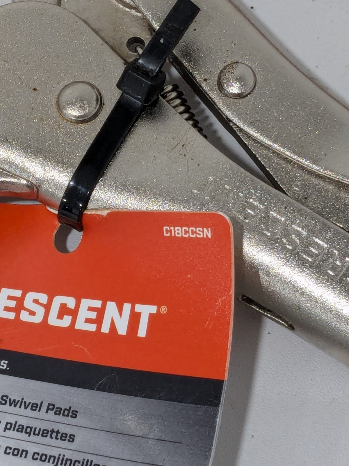CRESCENT Locking Plier: 9.5'' Jaw Capacity, C-Clamp Jaw C18CCSN