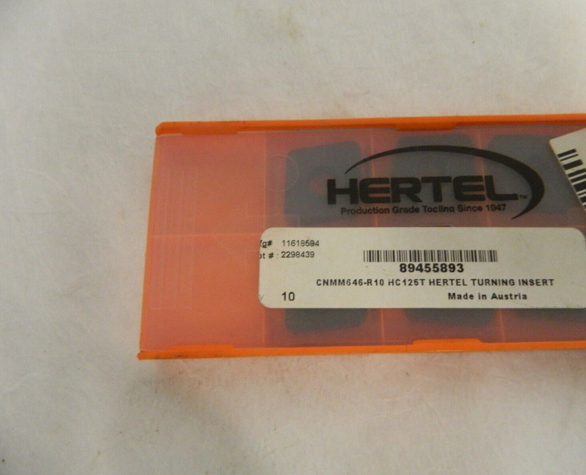 Hertel CNMM646 R10 HC125T Carbide Turning Insert Box of 8 89455893