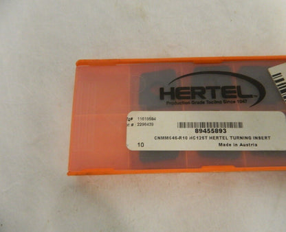 Hertel CNMM646 R10 HC125T Carbide Turning Insert Box of 8 89455893
