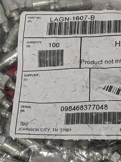 Alemite 1/8 PTF Straight Fittings 1-1/4 OAL Qty 100 1607-B