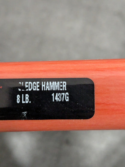 Proto 8 Lb Head, 32" Long Sledge Hammer Steel Head, Fiberglass Handle J1437G