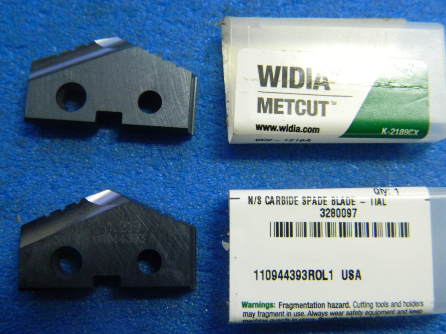 WIDIA METCUT 9C2-1219A Carbide Spade Blade 1-7/32" TiAlN Qty. 2 USA