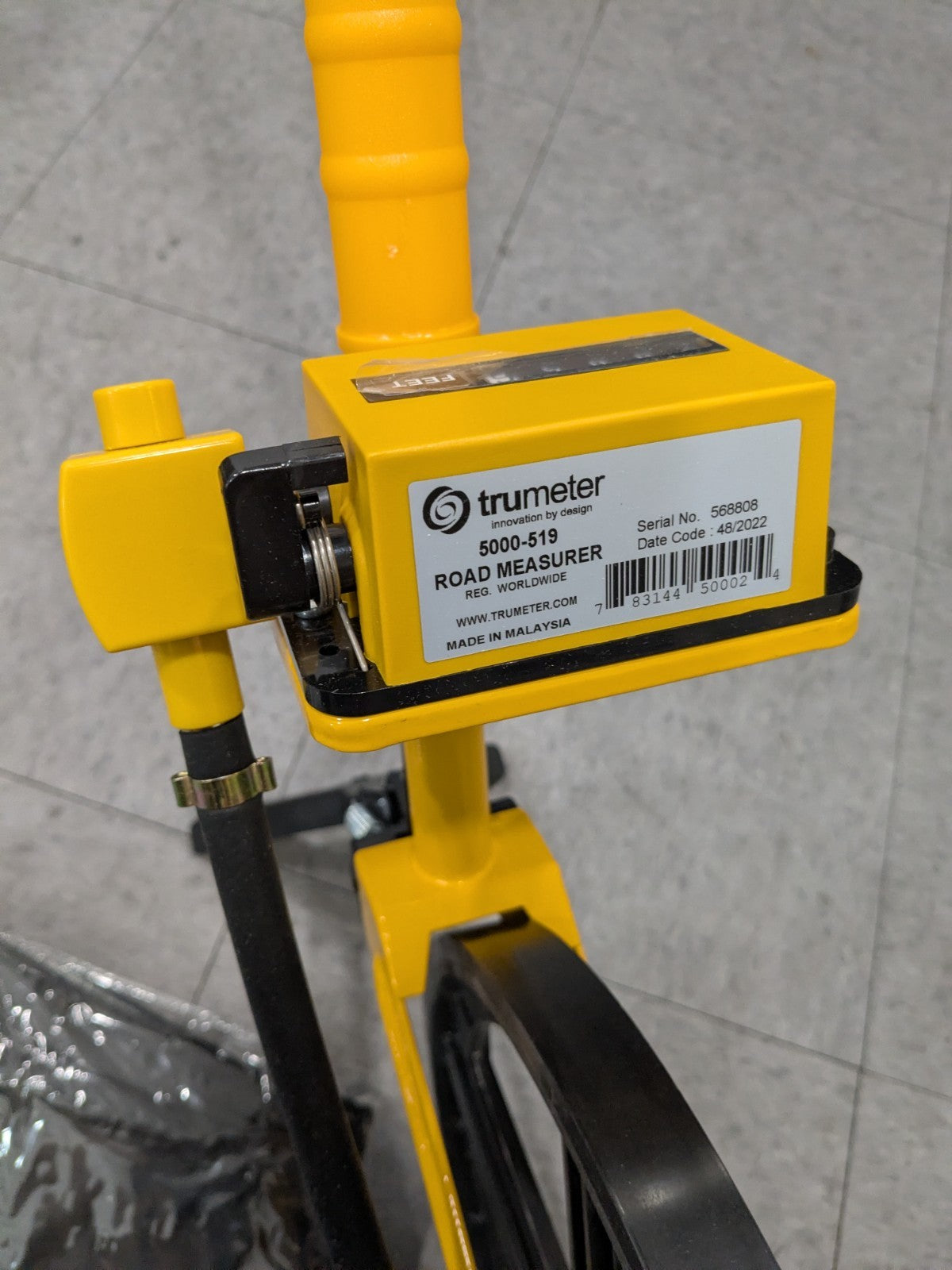 Trumeter Measuring Wheel 10,000' Counter Limit, 39" OAL, Yellow/Chrome 5000-519