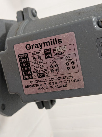 Graymills 115/230V 1 Phase Replacement Immersion Coolant Pump 10 GPM IMV08-E