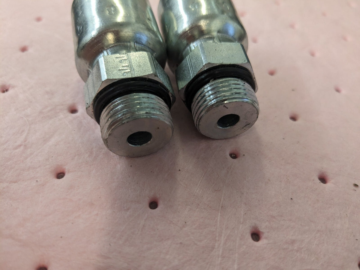 PARKER Hydraulic Hose Male Rigid Fitting 2ct 0.375" ID, 6 mm, 1/2" KP81363