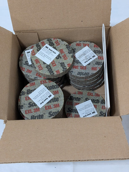 3M Deburring Wheel: 3" Dia, 1/2" Face Width, 3/8" Hole Box of 17 00048011185606