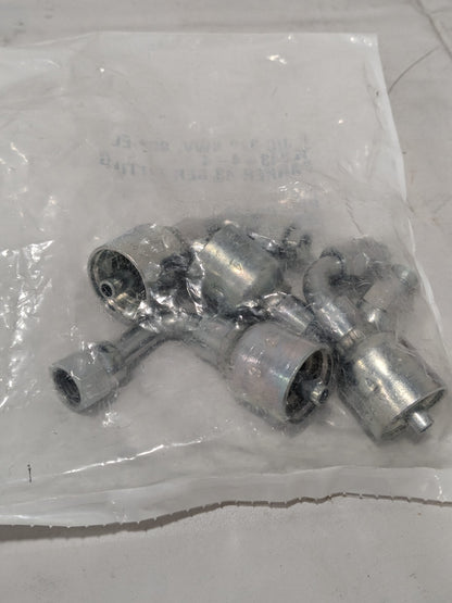 PARKER Hydraulic Hose 90 ° Elbow: 0.25" ID, 4 mm, 7/16-20 Qty 4 PP-00326