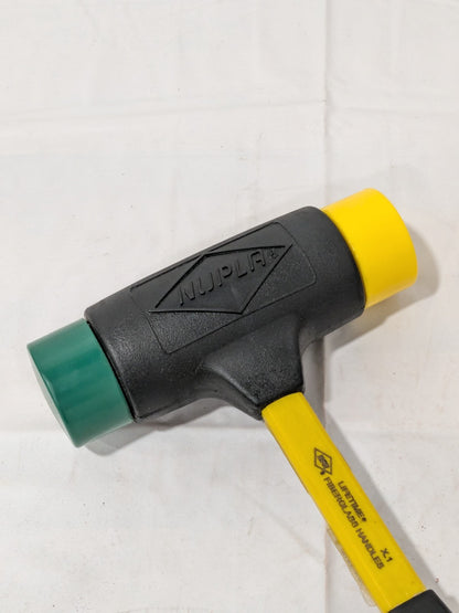 NUPLA Power DR Dead Blow Hammer 40 OZ 2"X13.5"HND Green/Yellow 04005
