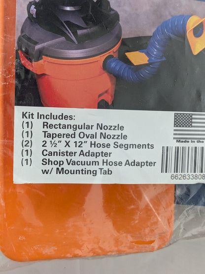 Loc-Line Shop Vacuum Kit, 2.5", Blue/Orange 80813