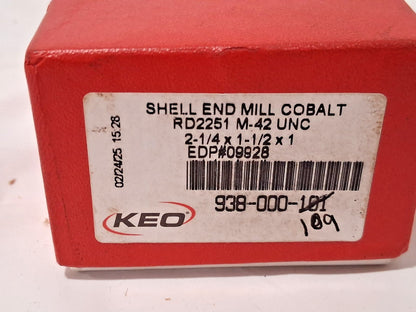 Keo Cobalt Shell End Mill 2-3/4" Dia 1" Arbor Hole 10FL 938-000-109