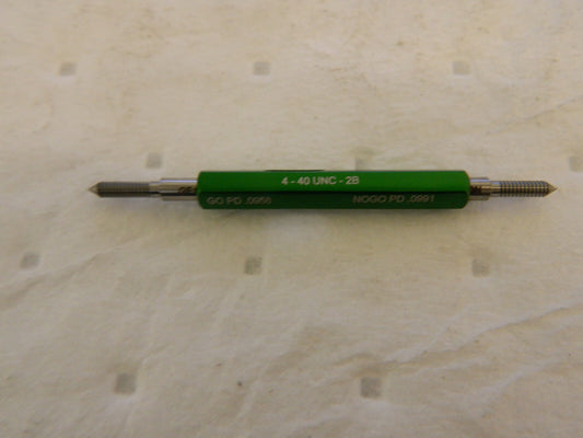 GF GAGE Plug Thread Gage: #4-40 Thread Double End, Go & No Go W0112402BS
