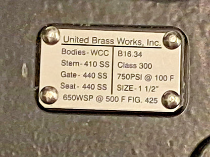 United Brass Co. NPT Quick Open Blowdown Valve 425 1 1/2