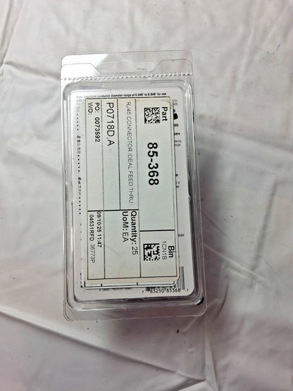 Ideal Connectors TypeRJ45 Data Rating Cat5Cat5eCat6a Number of Positions8 85-368