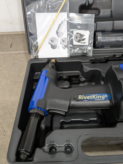 RivetKing Air Rivet Tool: 3/16" Capacity, 5/8" Stroke Length ZT-6000-V