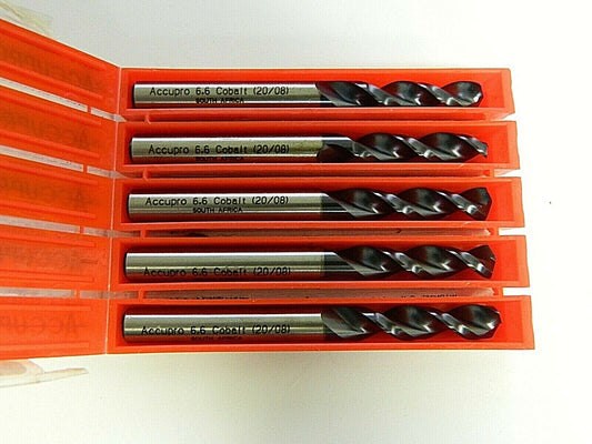 Accupro 0.2598" 130° Parabolic Fl Cobalt Screw Machine Drill Bit QTY 5  01349349