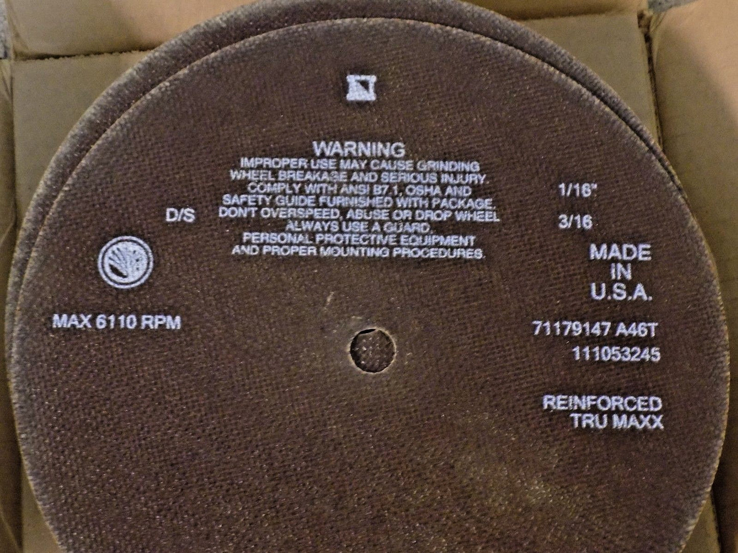 Tru-Maxx Reinforced Cutoff Wheel 10" Dia 46 Grit Alum. Oxide QTY  14 71179147