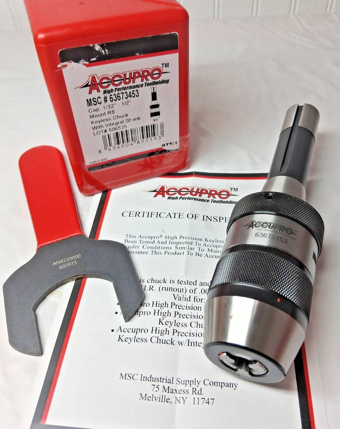 Accupro Steel Keyless Drill Chuck 1/32-1/2" Cap Integral Shank Mount 636734