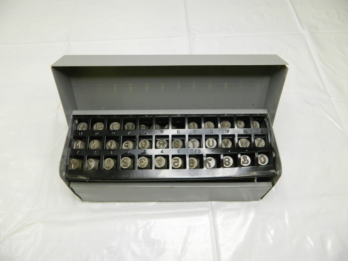 C.H. HANSON Heavy-Duty Stamp Set: 5/16 Character, 36 pc 21629 DAMAGED CASE