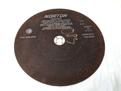 Norton 10" Aluminum Oxide Cutoff Wheel 80G 1/16" Thick X 5/8" Arb