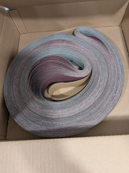 3M Abrasive Belt: 2" Wide, 132" OAL, 80 Grit, Aluminum Oxide Qty 25 7010327297