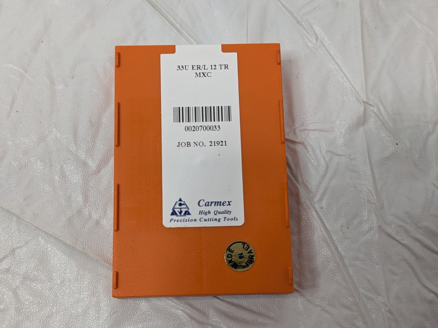 Carmex Carbide Threading Inserts 33U ER/L 12 TR MXC QTY 5 0020700033