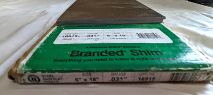 PRECISION BRAND Metal Shim Stock   Steel   0.031" x 18" x 6"   16