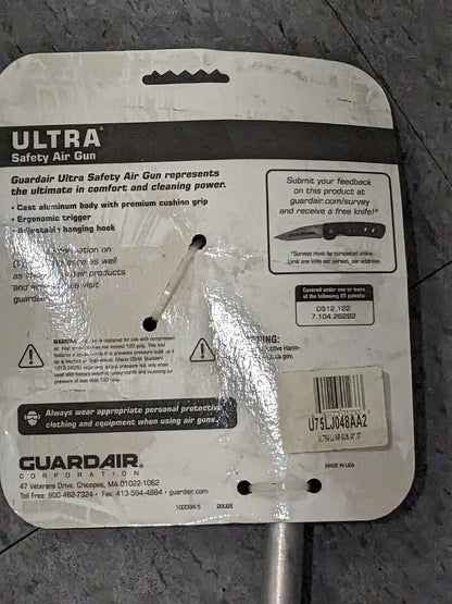 GUARDAIR 48" Air Blow Gun: High Power Venturi Nozzle, Pistol Grip U75LJ048AA2