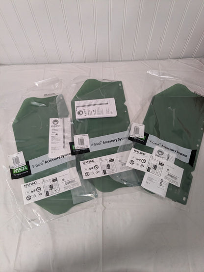 (3) MSA V-Gard Visor - Contoured Green Tint PC AF/AS (8"x17"x.06") 10115842