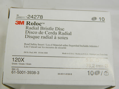 3M 3" 120 Grit Ceramic Scotch-Brite White Disc Qty 10 24278