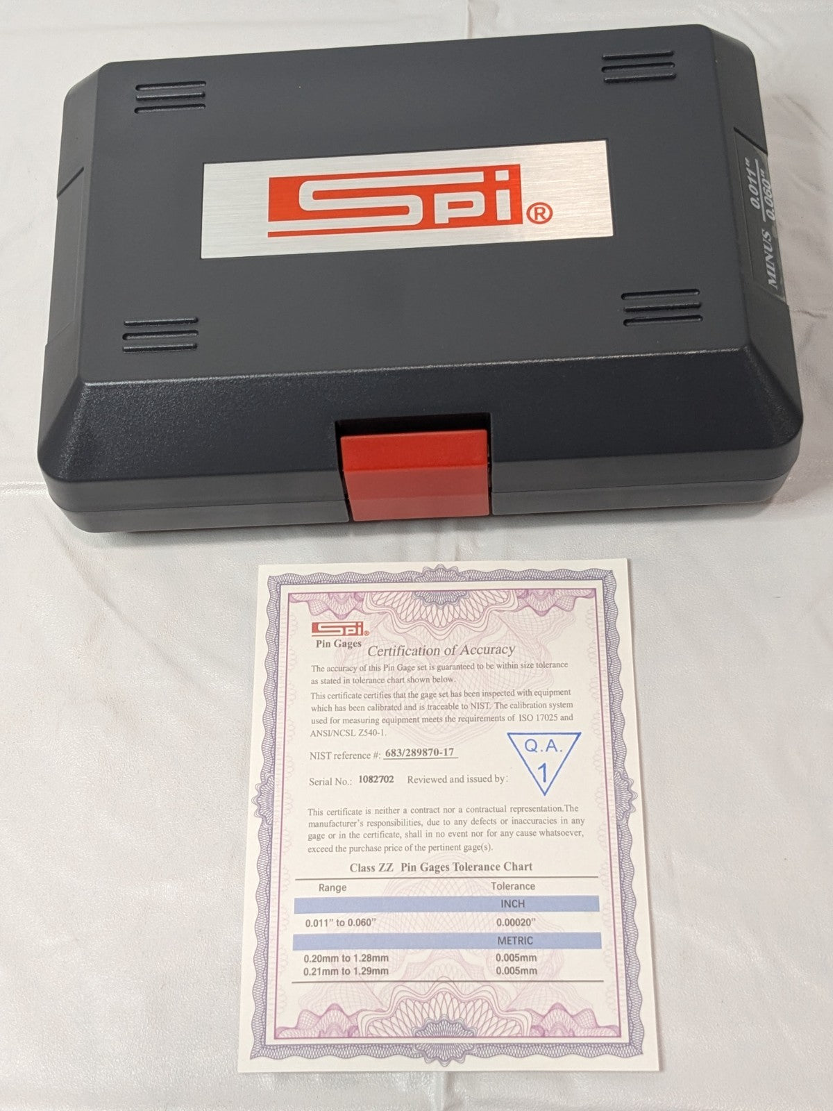 SPI 50 Piece Pin Gage Set 0.011 to 0.06" Minus Class ZZ 22-146-5