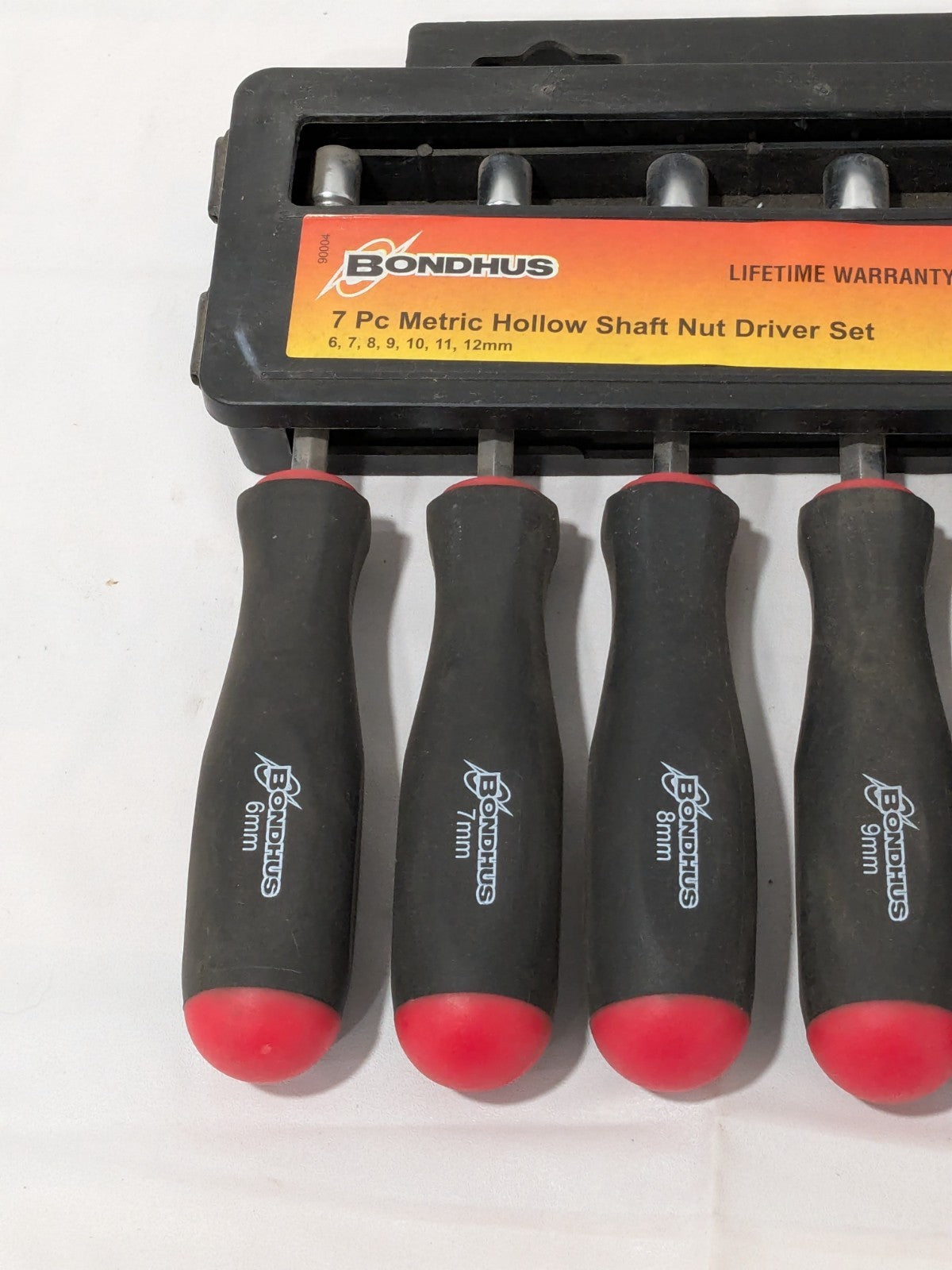 Bondhus Nut Driver Set: 7 Pc, 6 to 12 mm, Hollow Shaft, Ergonomic Handle 48492