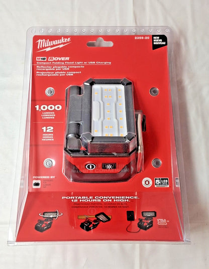 Milwaukee Compact Folding Flood Light M18 ROVER w/ USB Charging 2359-20