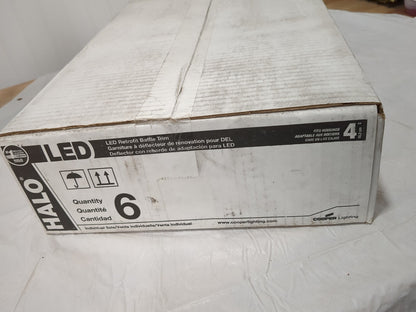 Halo 6pk Retrofit BaffleTrim LED Module 4" 80CRI 120V Satin nickel RL460SN830PK