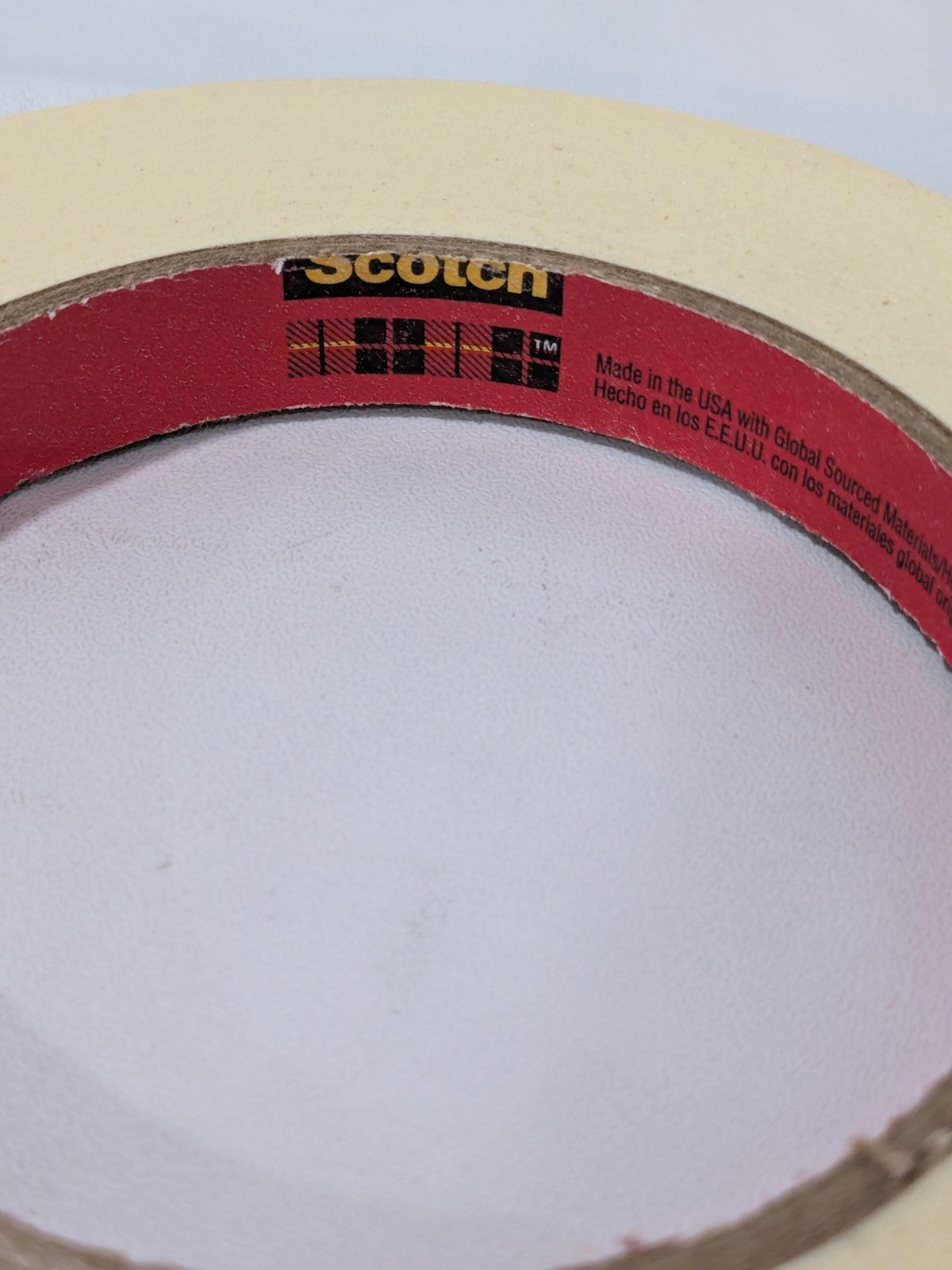 Scotch Masking Tape: 12 mm Wide, 60 yd Long, 5.8 mil Thick, Tan 7100056193