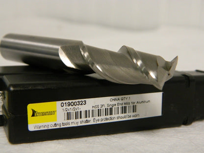 Interstate HSS Square End Mill 1/2"x1/2"x1-1/4"x3-1/4" 2 FL Qty 2 01900323