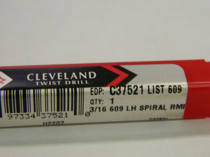 Cleveland HSS Spiral Chucking Reamer 3/16" x 1-1/8" x 4-1/2" Qty 2  C37521