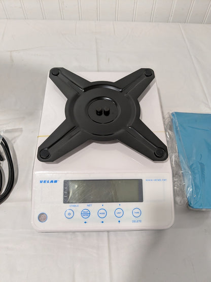 Velab Compact Bench Scale 25 lb x 0.0002 lb, Stainless Steel Pan, RS232 VE-LCB12