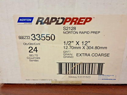 Norton Abrasives Surface Conditioning Belts QTY24 1/2" W 12" L 66623333550