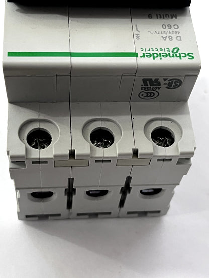 SCHNEIDER ELECTRIC 24537, 8 Amp, 3 Pole, DIN Rail Mount Standard Circuit Breaker