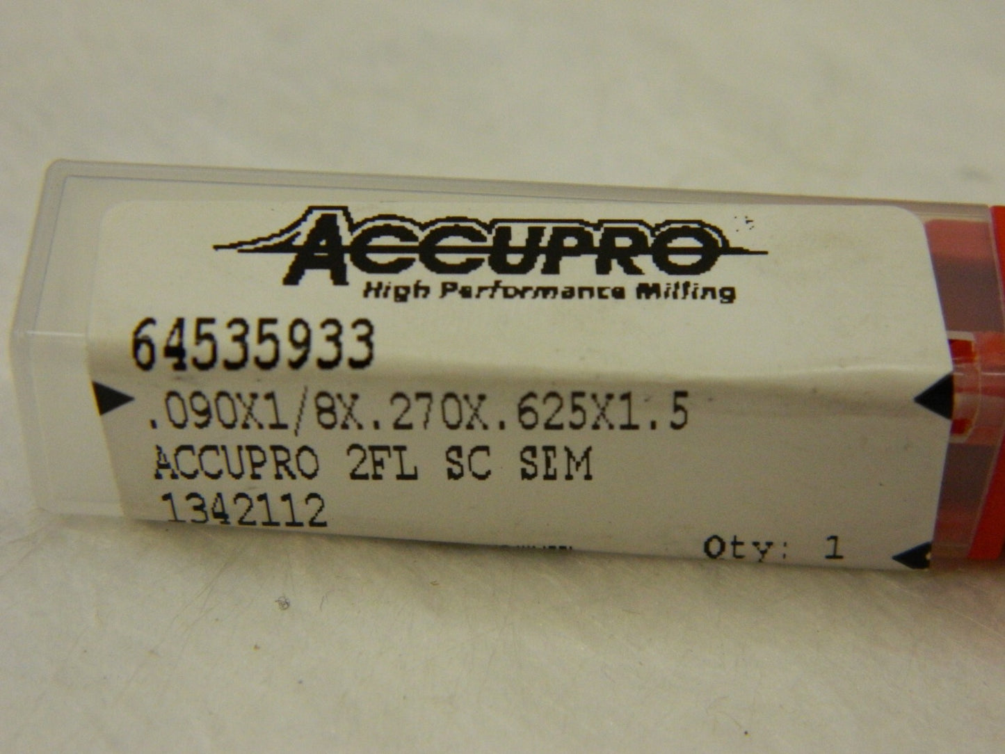 ACCUPRO QTY2  Square End Mill 3/32'' Dia 17/64'' LOC 2 FL Ca