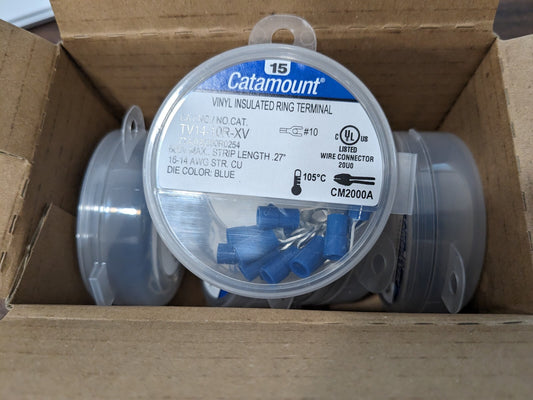 THOMAS&BETTS Circular Ring Terminal Partially Insulated16 to 14 AWG TV14-10R-XV