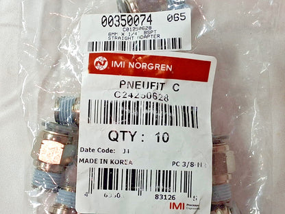 Norgren Push-to-Connect Tubes BSPT Fitting ISO R Connectors QTY10 00350074